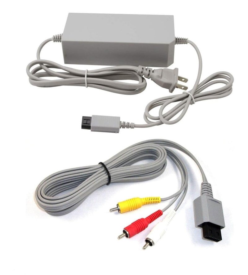 WICAREYO محول طاقة WICAREYO قابس أمريكي مع كابل فيديو صوتي AV RCA متوافق مع نظام وحدة التحكم Wii - Image 1
